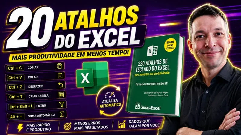 20 atalhos do Excel mais usados e ebook 220 atalhos do excel