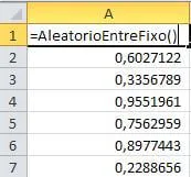 Função Aleatório Fixo