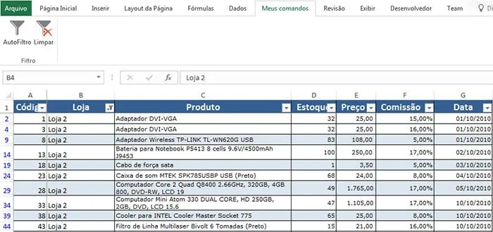 AutoFiltro Excel