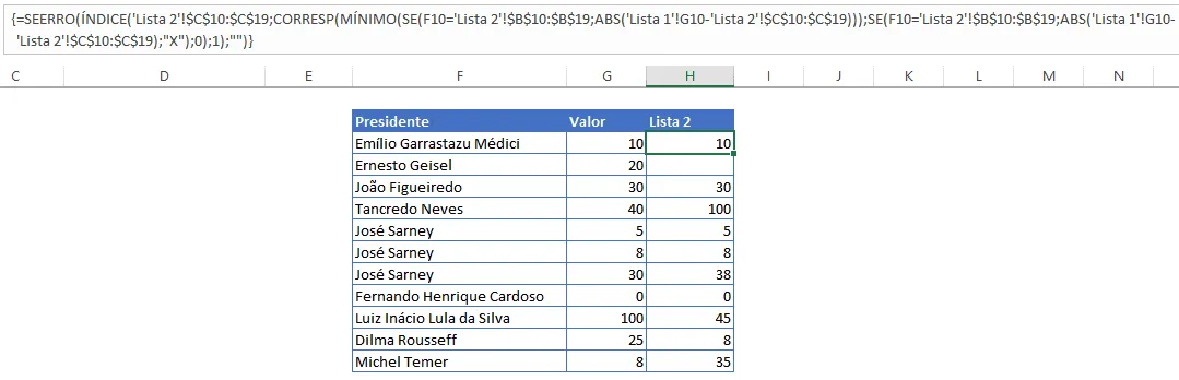 Busca aproximada de valores com condições 4
