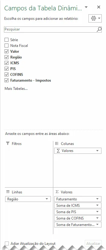 Campo calculado em tabela dinâmica 8