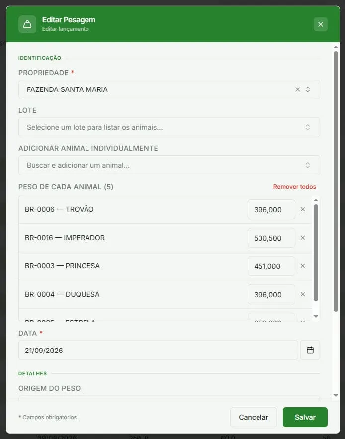 controle de peso de gado sistema agrocontrol