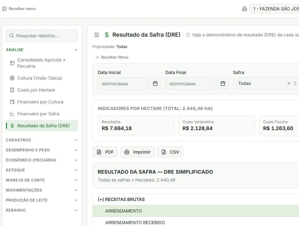relatorios sistema agrocontrol rural e pecuaria