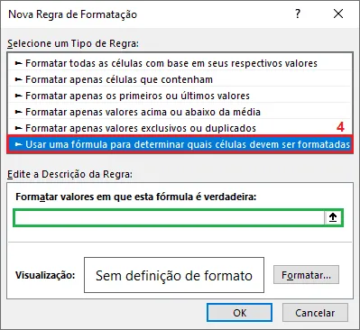 colorir linha inteira excel outra celula 3