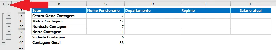 Como agrupar dados no Excel - Estrutura de Tópicos 9