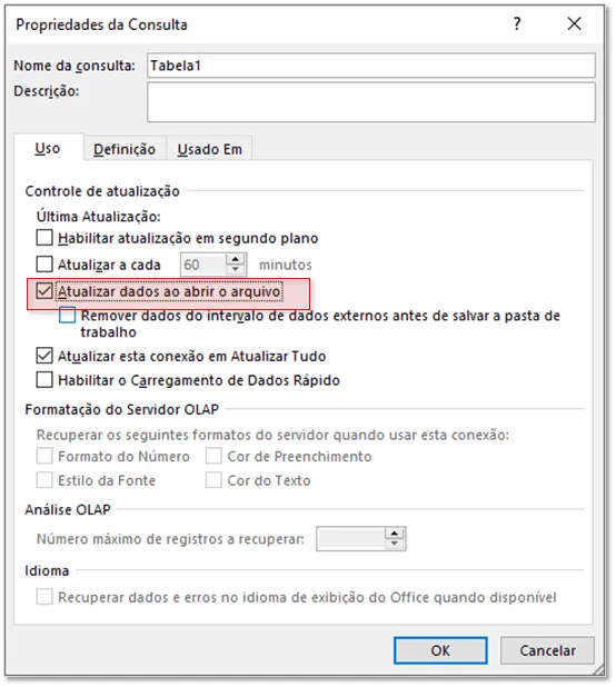 atualizar power query 4