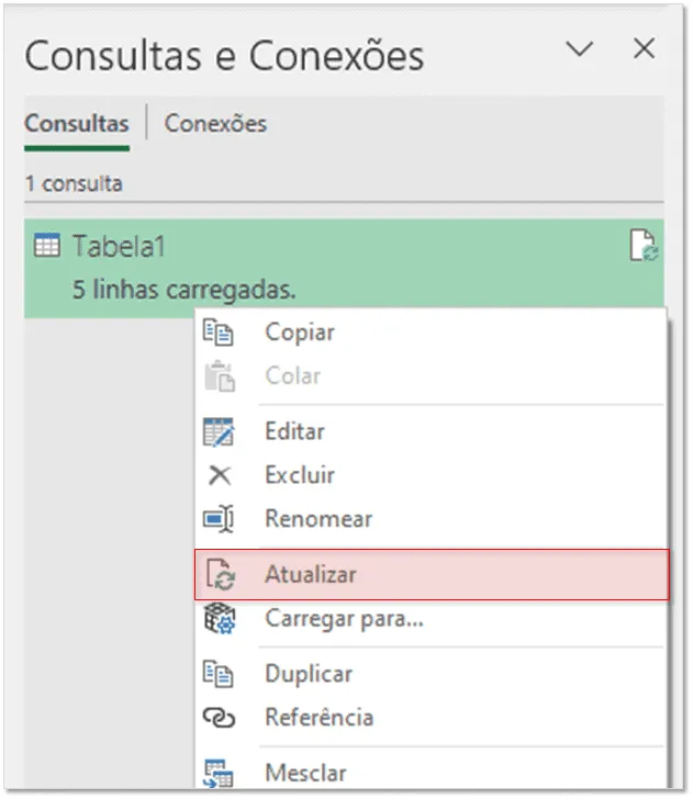 atualizar power query 5