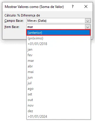 Comparar mês e ano em tabela dinâmica excel 11