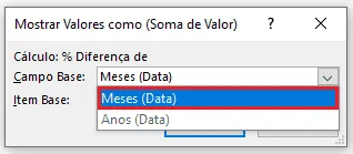 Comparar mês e ano em tabela dinâmica excel 15