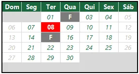 quinto dia útil excel 5