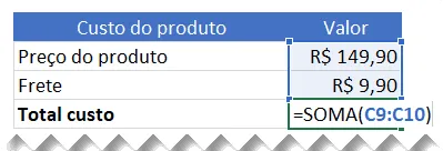 Como calcular preço de venda no Excel 2