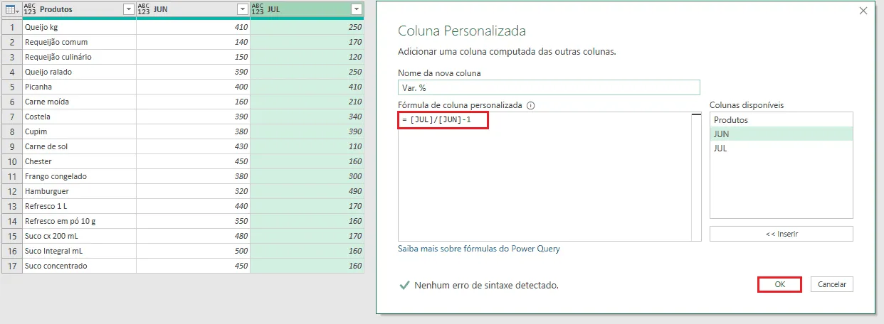 percentual power query 2