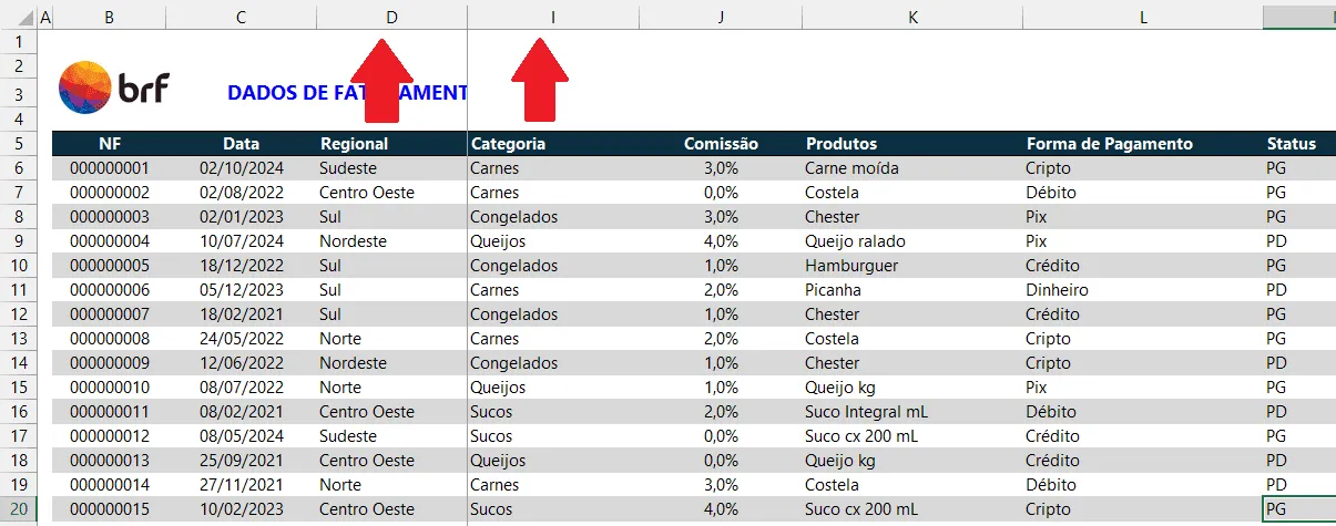 Como Congelar Linhas e Colunas no Excel 5