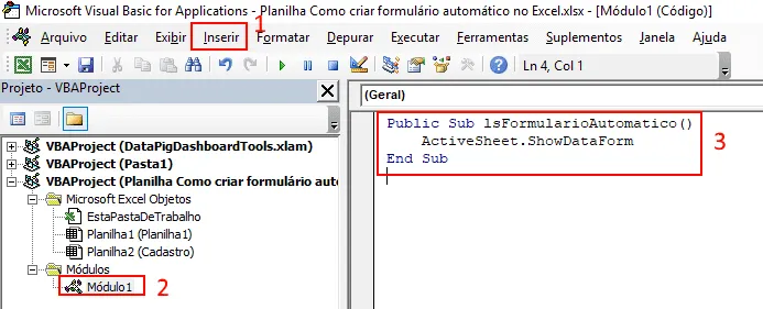 Como criar formulário automático no Excel 10