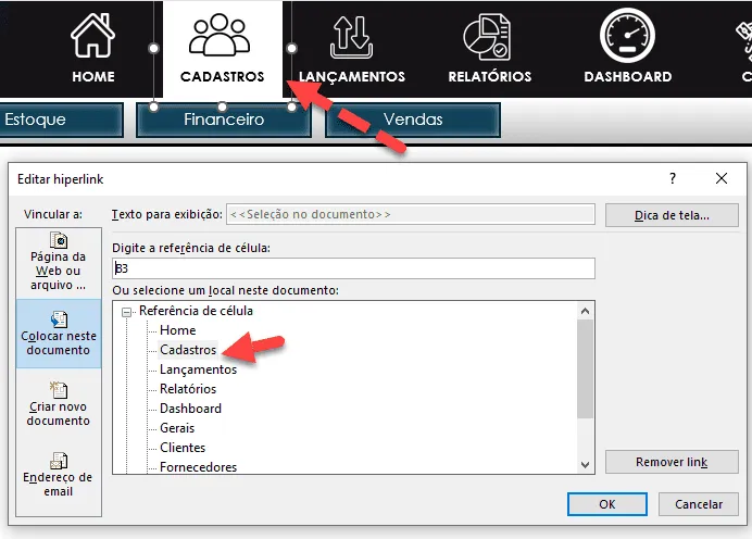 menus no excel