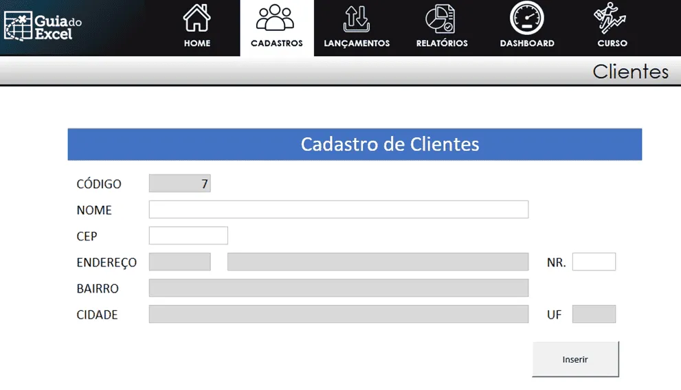 menu de sistema excel 3