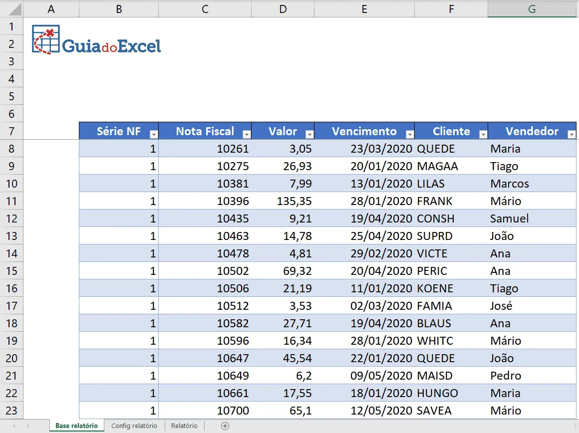 Como criar relatório no Excel