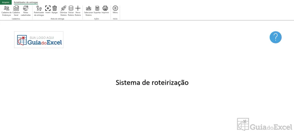 rota de entrega excel 2