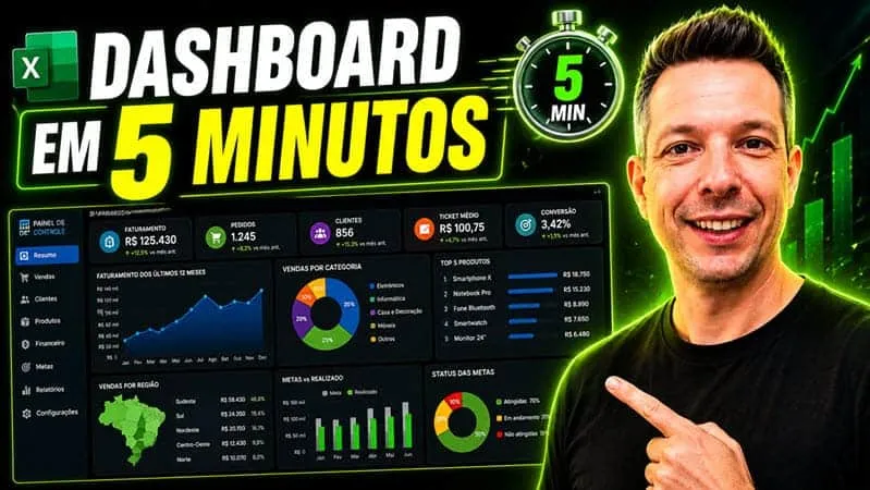 Como criar um dashboard Excel 5 minutos 800450