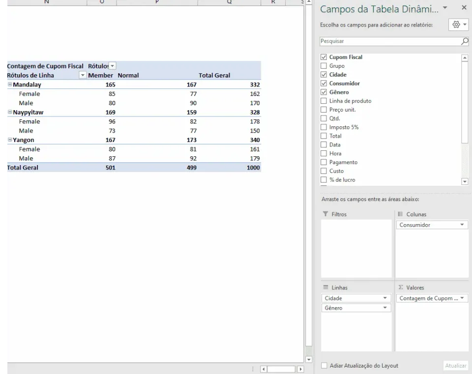 Como criar uma tabela dinâmica no Excel 4