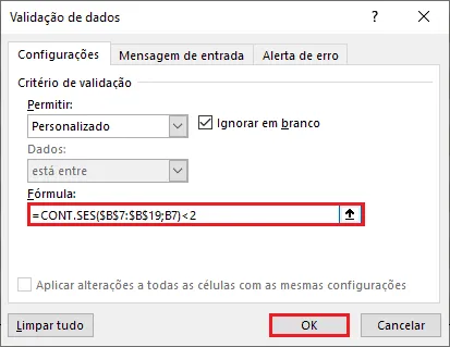 Evitar Digitação de Dados Duplicados no Excel 6