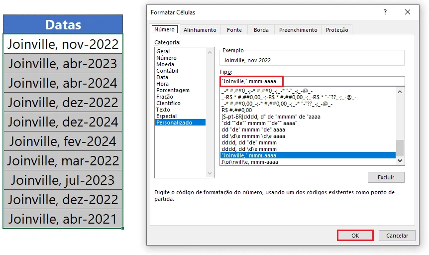 Como Exibir Datas no Excel por Extenso 16