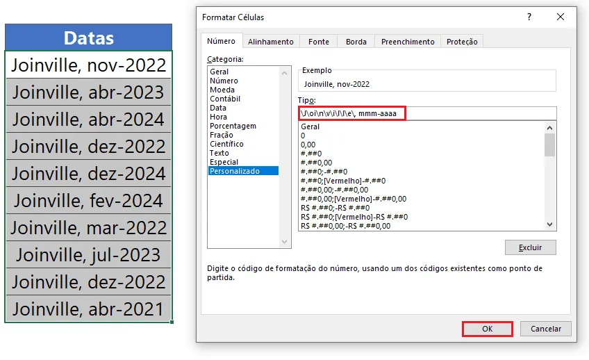 Como Exibir Datas no Excel por Extenso 17