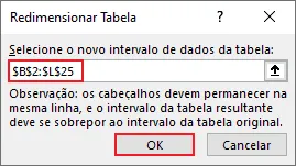 intervalo tabela excel