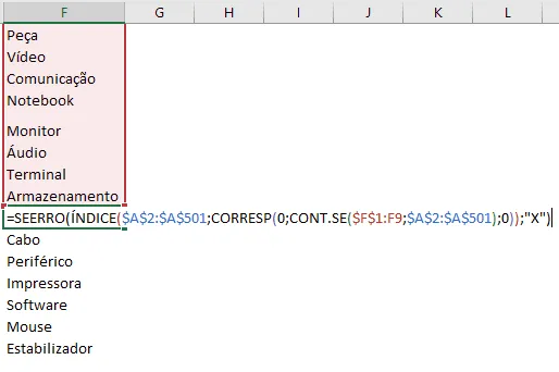 Como fazer uma lista valores únicos no Excel
