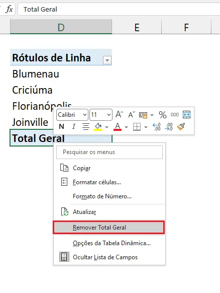 Valores sem Repetição no Excel 7