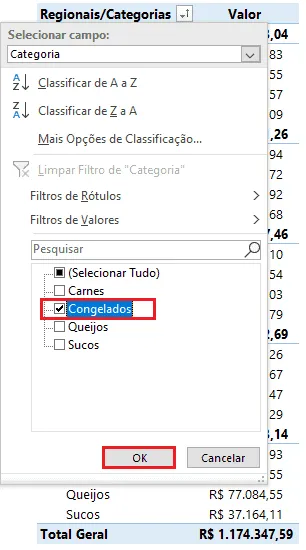 Como filtrar corretamente nas tabelas dinâmicas 13