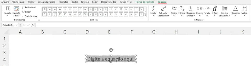Como inserir equações e símbolos no Excel 2
