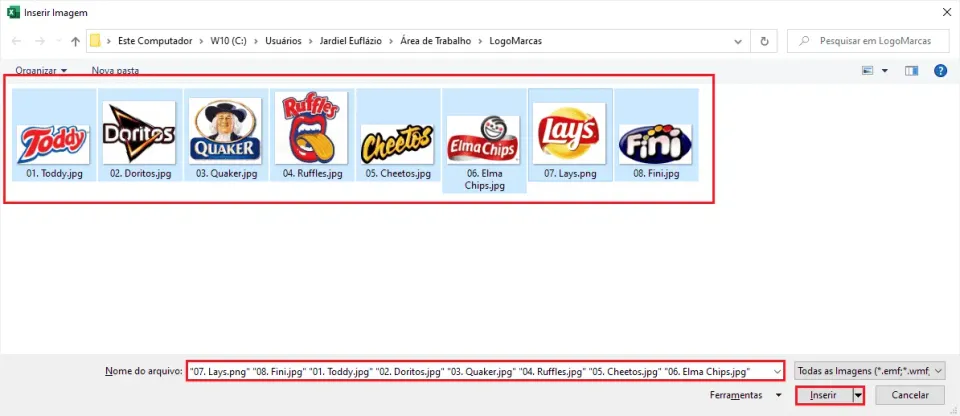 como inserir imagens no Excel 6