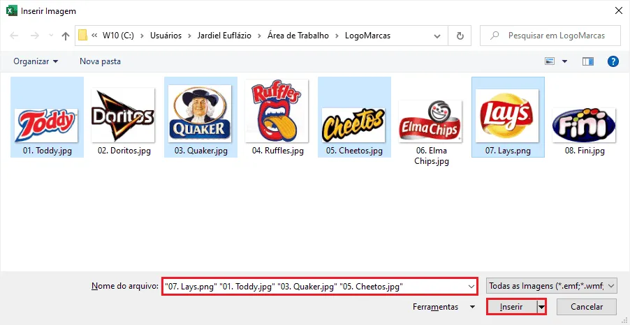 como inserir imagens no Excel 5