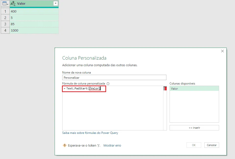 zeros a esquerda power query 4