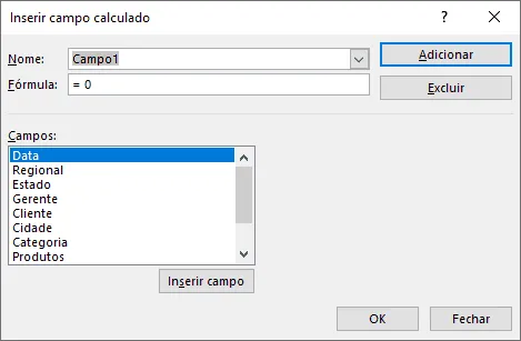 Campos Calculados em Tabelas Dinâmicas Exce 3