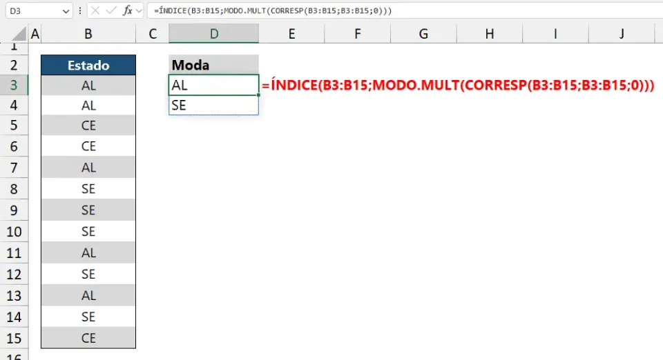texto mais se repete excel 4