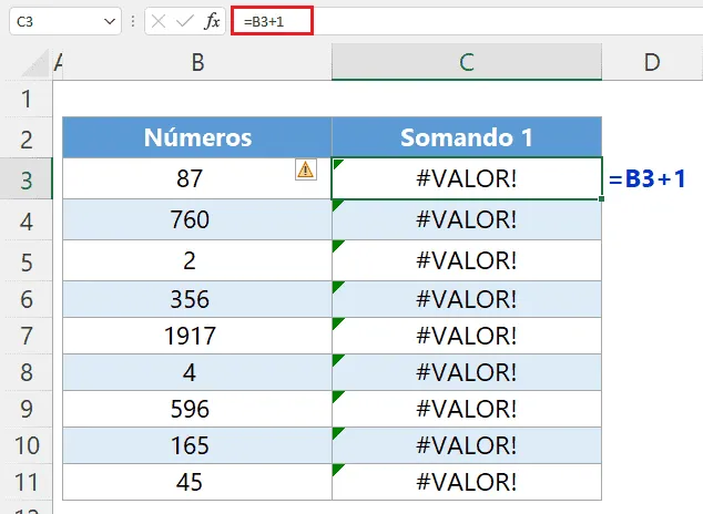 espaço no excel 7