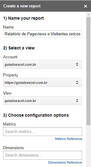 Conectar google analytics no Excel 1