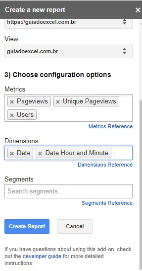 Conectar google analytics no Excel 2