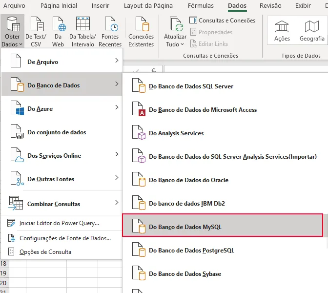 Conexão MySql Excel 6