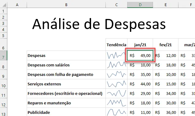 Congelar painéis Excel 7