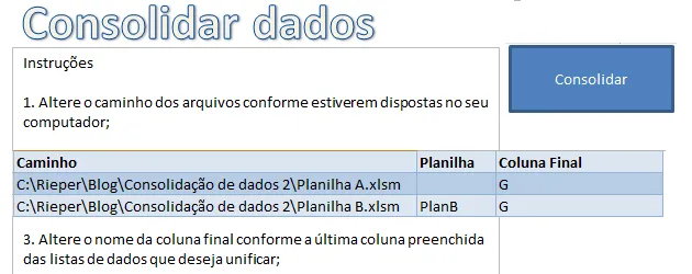 Consolidação de dados 2