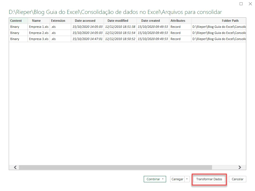 Consolidação de dados no Excel capa 5