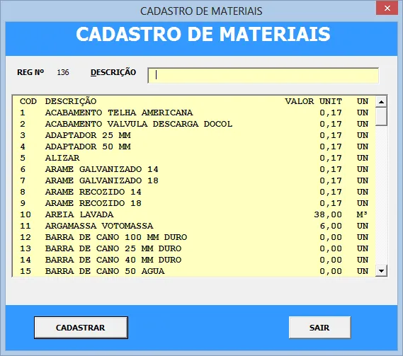 planilha de controle de construcao de obras