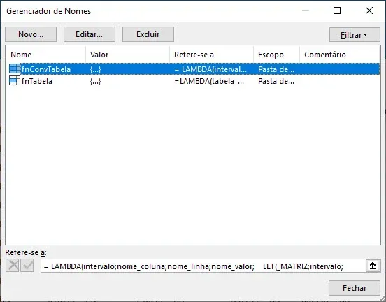 função converter tabela cruzada no excel