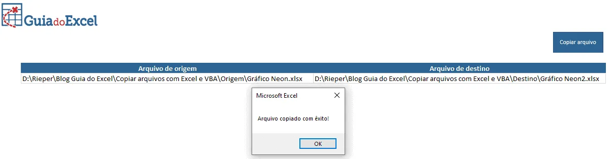 Copiar arquivos com Excel e VBA 1