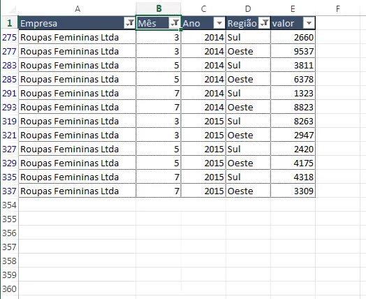 Copiar dados de tabelas com autofiltro Excel