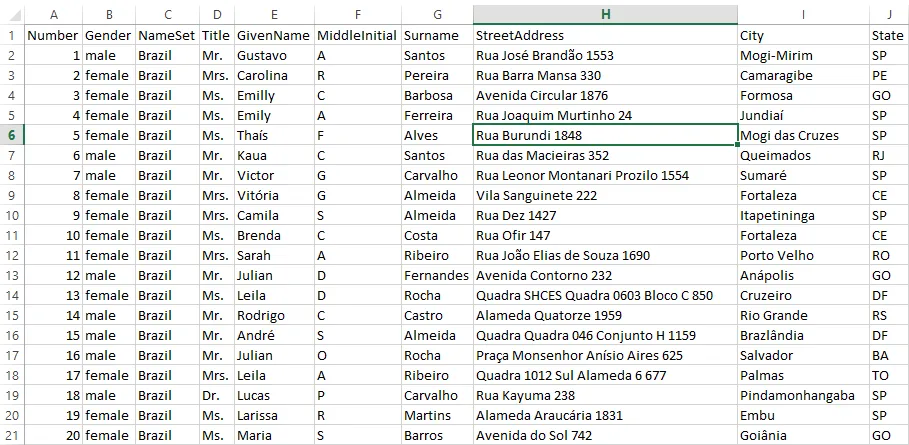 Criar base de dados aleatória para testes no Excel 7