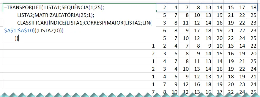 Criar números Aleatórios sem repetição 5